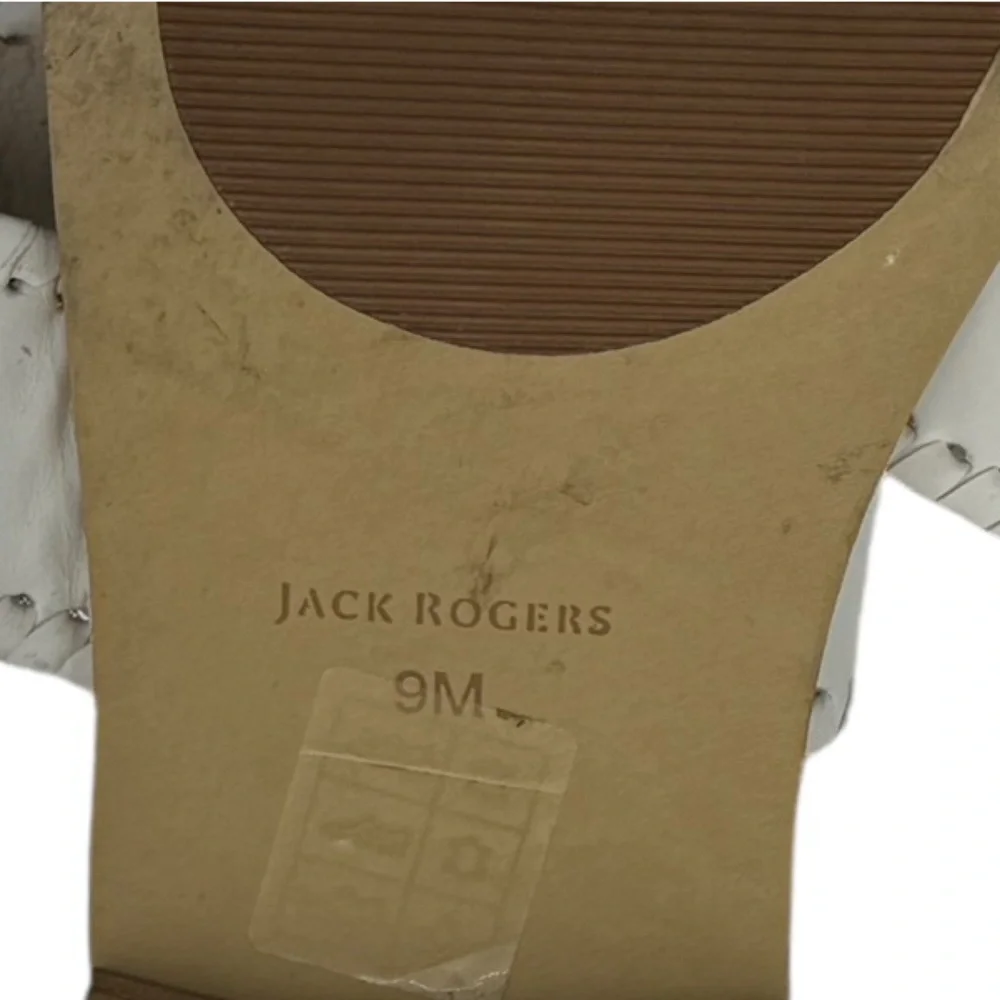 Jack Rogers Floral Cutwork Double Strap Sandals Flat Leather Palm Beach Style 9M - Picture 6 of 6